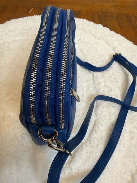 Genuine Blue Leather Adjustable Crossbody Bag Shoulder Strap Half Inch - , - Picture 5 of 8